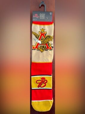 BUDWEISER ODD SOX NOVELTY CREW SOCKS NWT MEN’S SHOE SIZE 6-13
